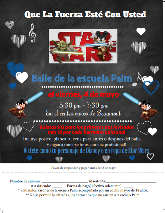 flyer with words and pictures in spanish